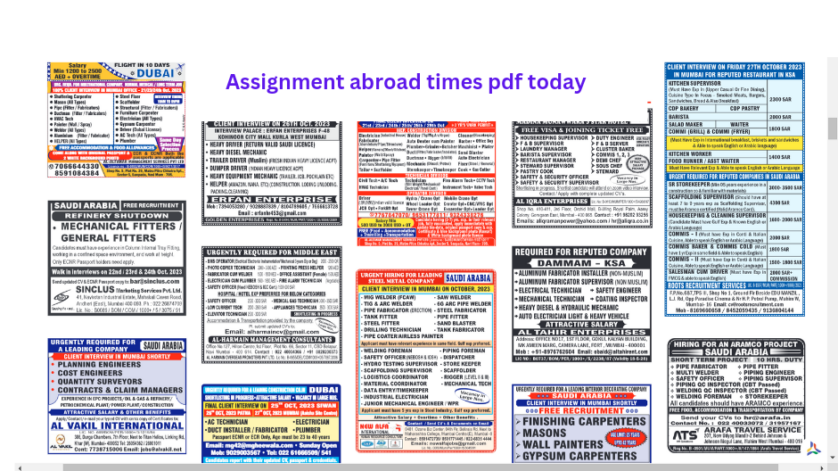assignment abroad times 9 september 2023 pdf