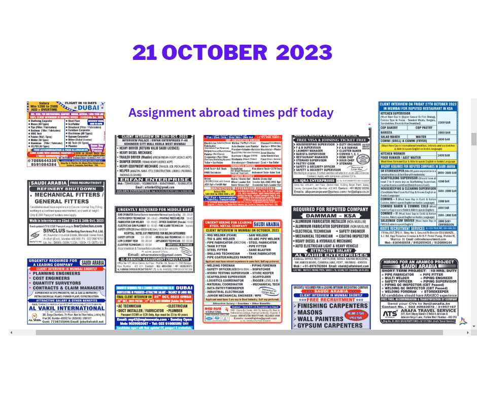 assignment abroad times pdf 18 october 2023