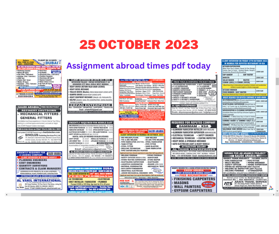 assignment abroad times pdf 14 october 2023