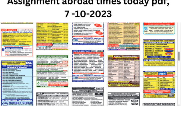 Assignment abroad times today pdf, 7 -10-2023