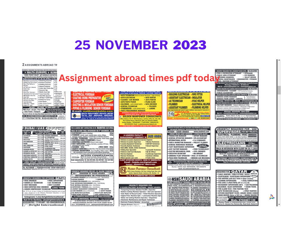 assignment abroad paper mumbai today