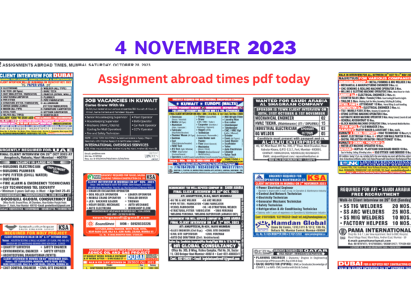 Assignment abroad times today pdf 4 nov 2023