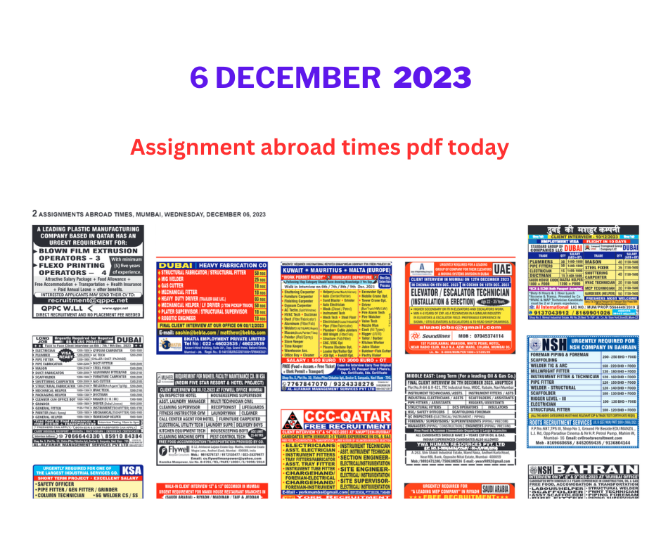 assignment abroad times pdf today 2023 free download mumbai today