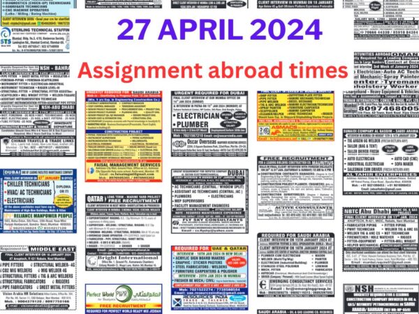 Assignment Abroad Times Today PDF, 27 April 2024