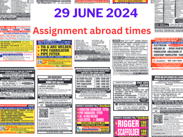 Assignment Abroad Times Today Newspaper PDF, 29 June 2024