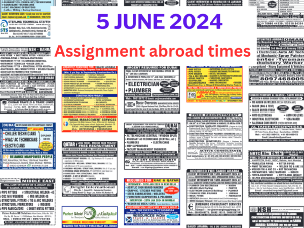 Assignment Abroad Times Today Newspaper PDF, 5 June 2024
