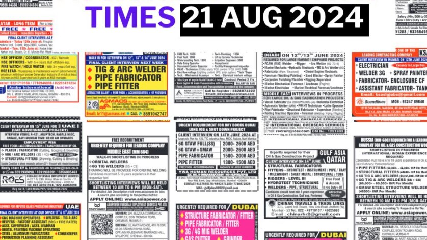 Assignment Abroad Times Today Newspaper PDF, 21 Aug 2024