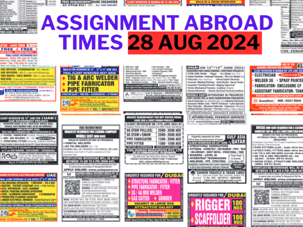 Assignment Abroad Times Today Newspaper PDF, 28 Aug 2024