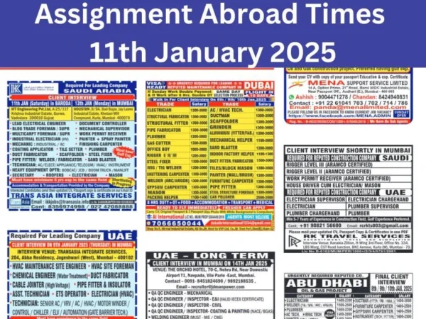 Assignment Abroad Times PDF Today Newspaper, 11th January 2025