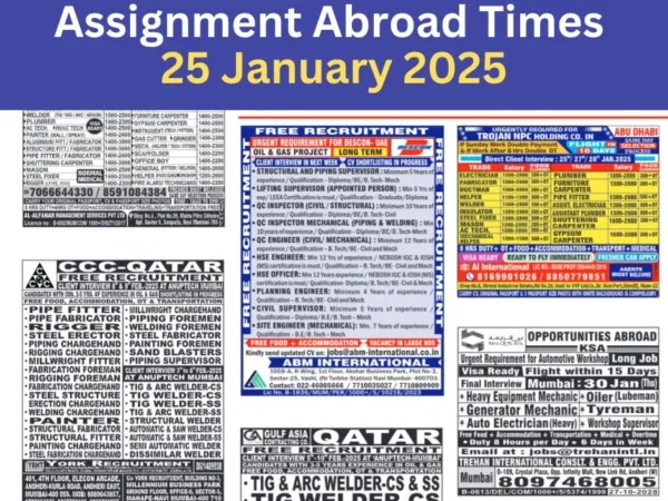 Today Assignment Abroad Times PDF Newspaper, 25 January 2025