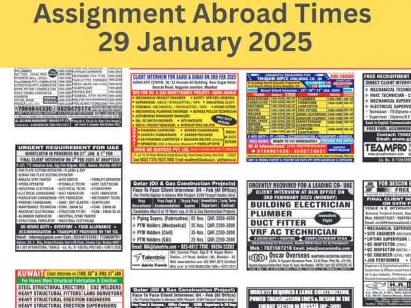 Assignment Abroad Times PDF Today Newspaper, 29th January 2025