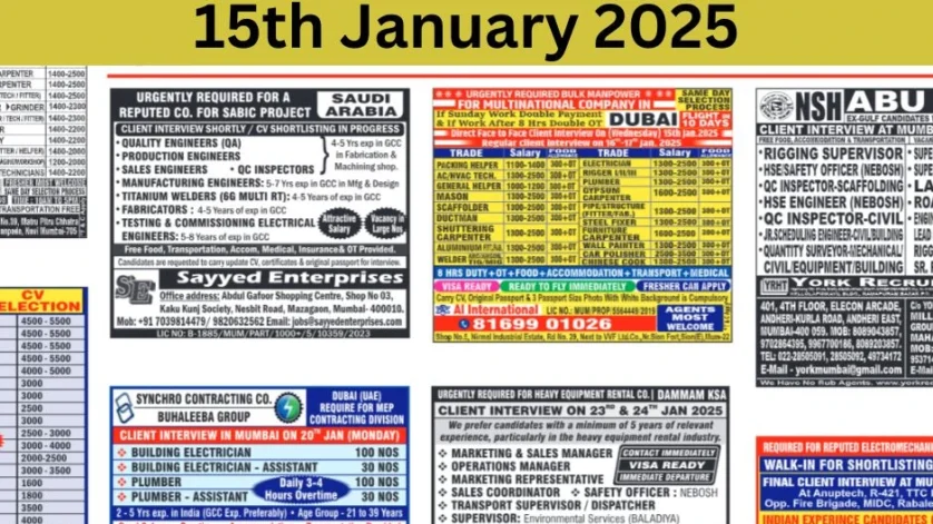 Today Assignment Abroad Times PDF Newspaper, 15 January 2025