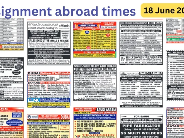 Assignments Abroad Times PDF Today, 18th June 2025