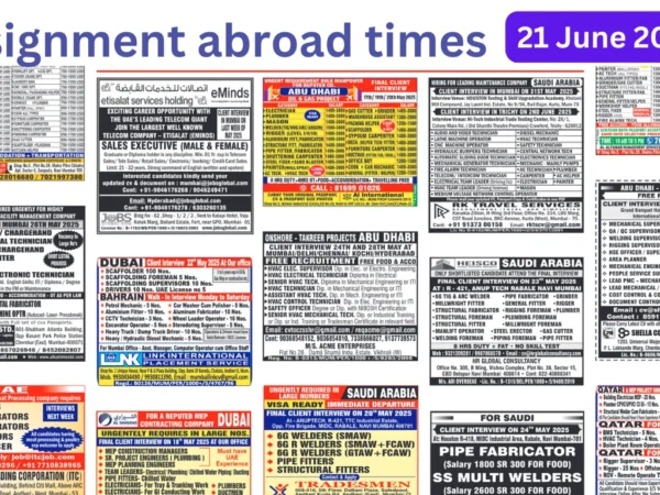 Assignments Abroad Times PDF Today, 21 June 2025