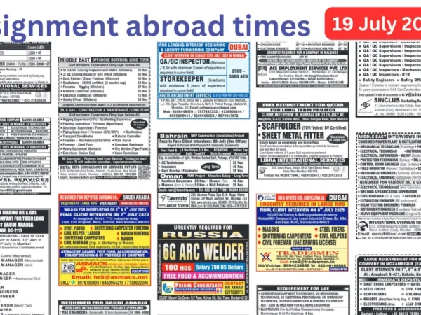 Assignments Abroad Times PDF Today, 19 july 2025