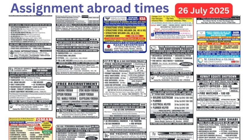 Assignment Abroad Times PDF Today Newspaper – 26 July  2025