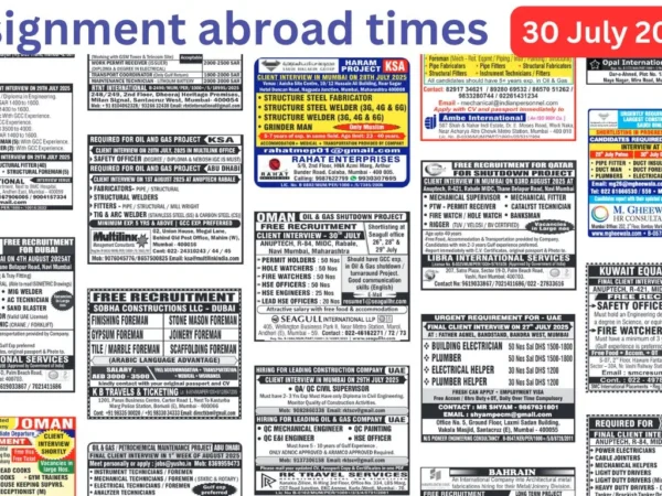 Assignments Abroad Times PDF Today, 30 july 2025