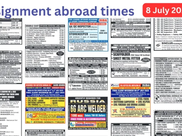 Assignments Abroad Times PDF Today, 8 july 2025