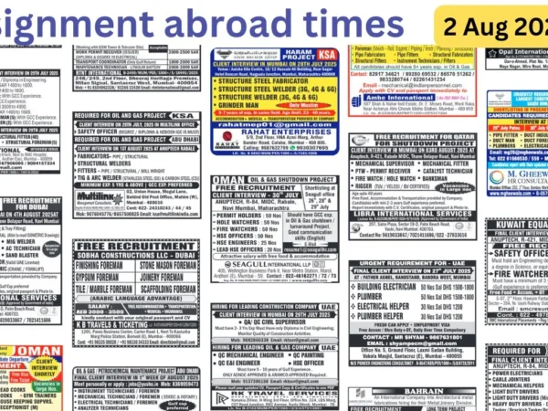 Assignments Abroad Times PDF Today, 2 Aug 2025
