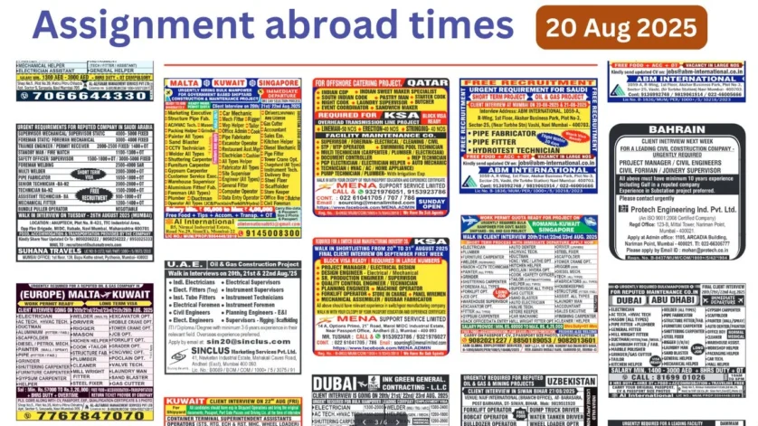Assignments Abroad Times PDF Today, 20 Aug 2025