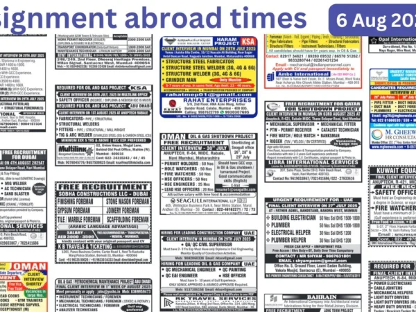 Assignments Abroad Times PDF Today, 6 Aug 2025