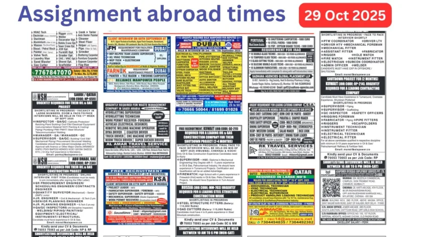 Assignment Abroad Times PDF Today Newspaper, 29 Oct 2025 1 Assignment Abroad Times PDF Today Newspaper, 29 Oct 2025