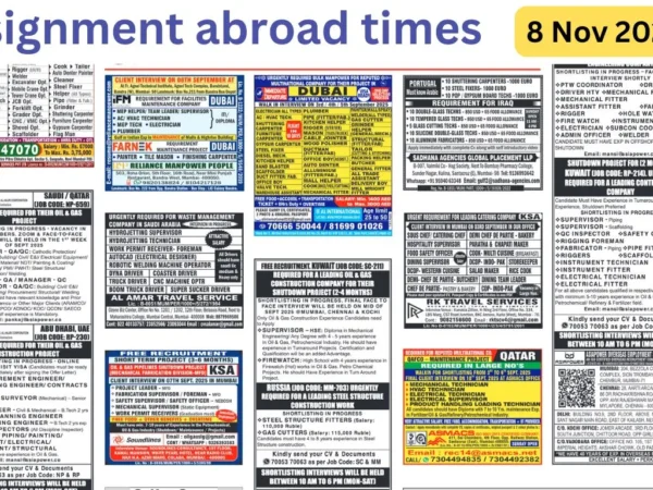 Assignment Abroad Times PDF Today Newspaper, 8 November 2025