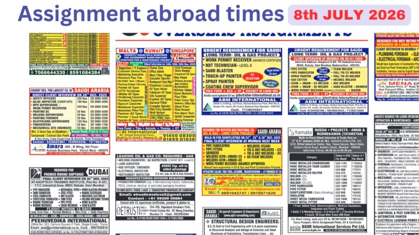 Assignments Abroad Times PDF Today, 8th July 2026