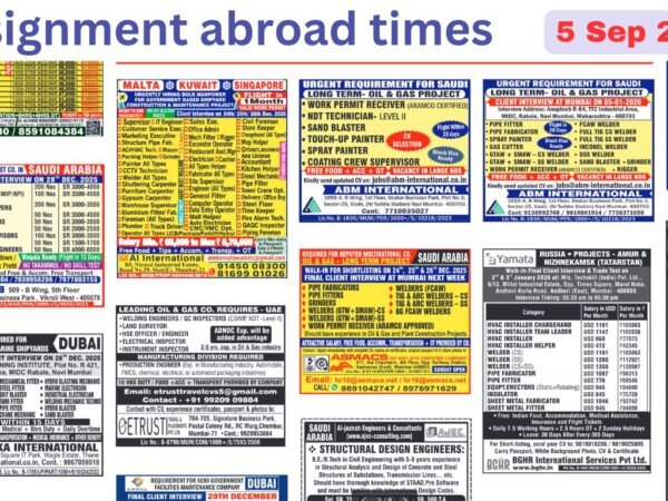 Assignments Abroad Times PDF Today, 5 Sep 2026