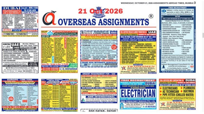 Assignments Abroad Times PDF Today, 21 oct 2026