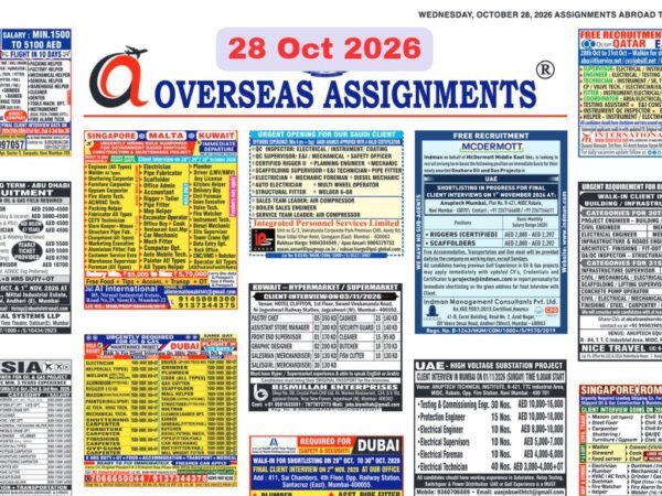 Assignments Abroad Times PDF Today, 28 oct 2026