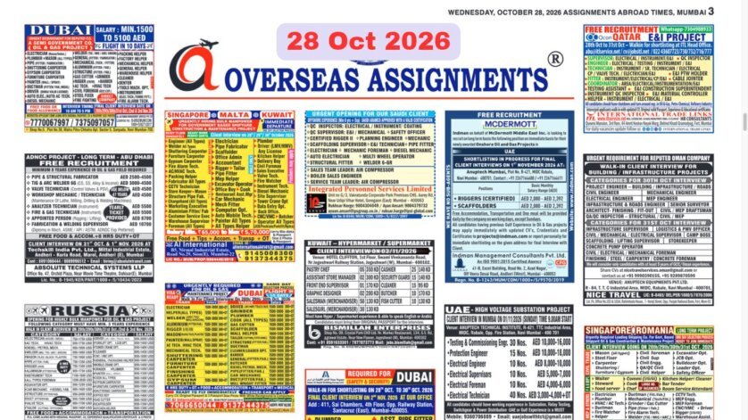 Assignments Abroad Times PDF Today, 28 oct 2026